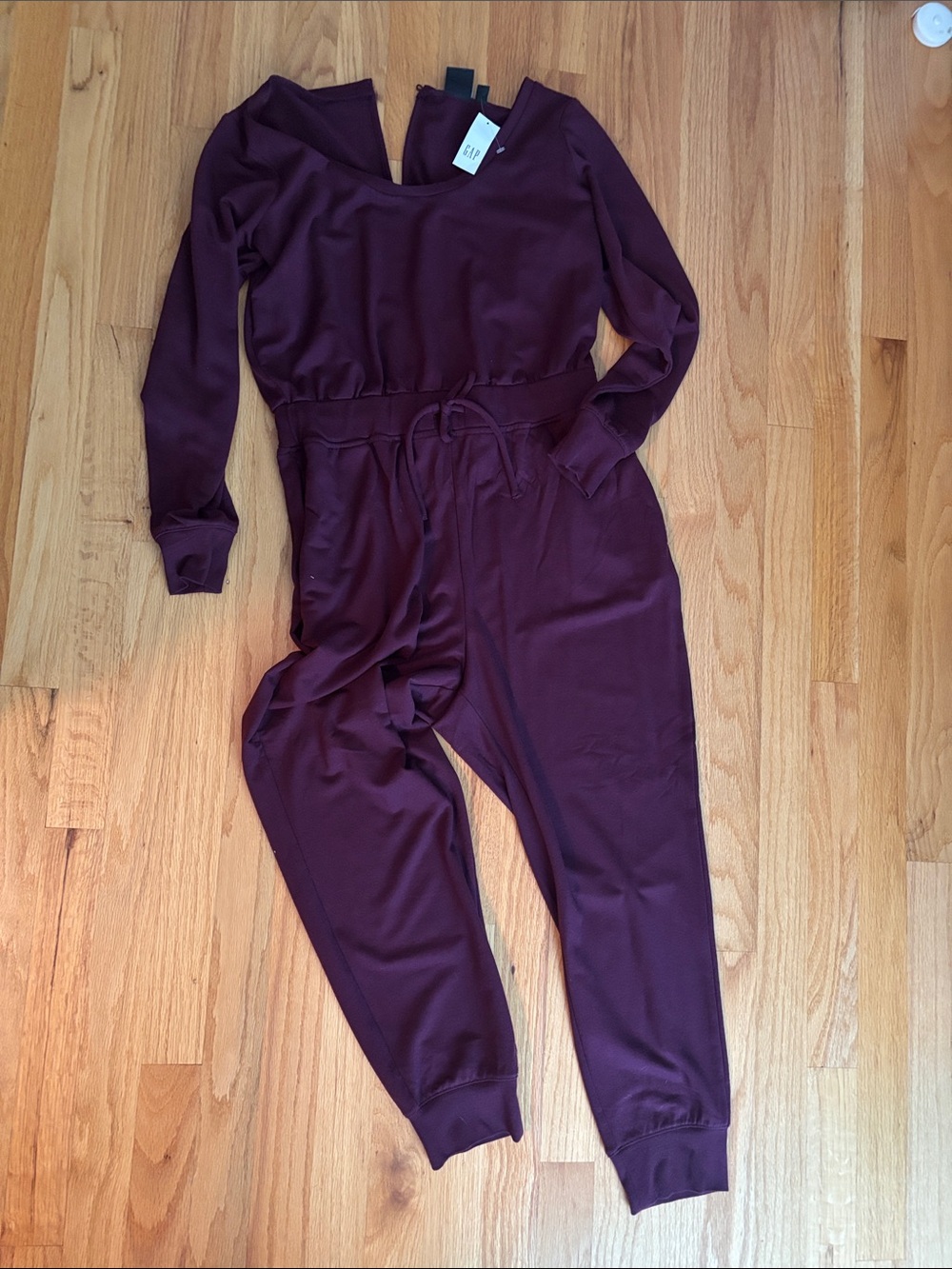 GAP Women's Deep Plum Long-Sleeve Jumpsuit